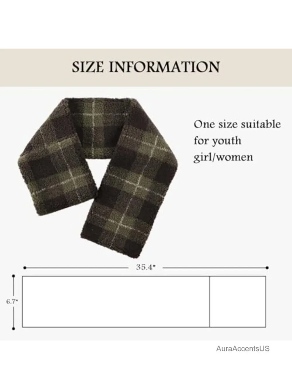 Women's Fleece Winter Scarf Neck Warmer Wrap Plaid Cold Weather